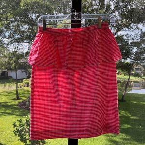 Lilly Pulitzer Neon Pink Gingham Scallop Peplum Ruffle Thyme Skirt